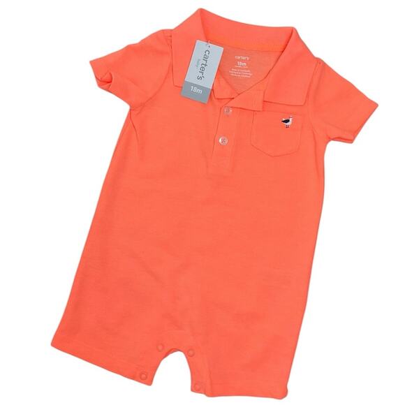 Carter's Other - Carter's Boy’s Polo Romper Size 18 Month’s NWT